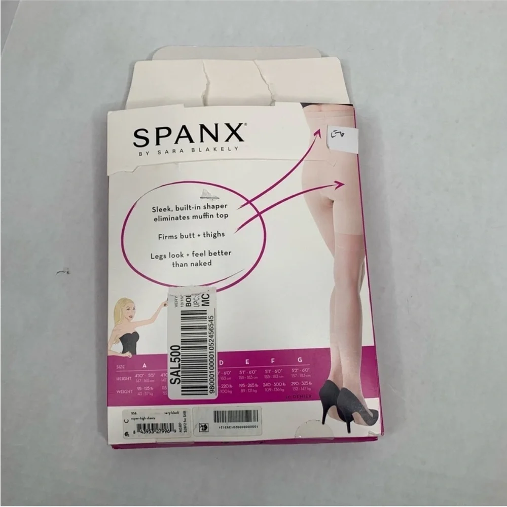 Spanx by Sara Blakely Sheers‎ High Waisted All Day Shaping Size C Very Black